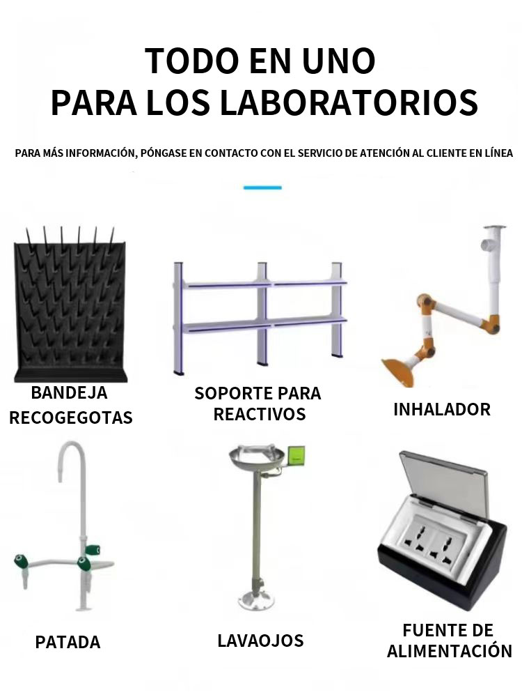 Mesa central de laboratorio totalmente de acero