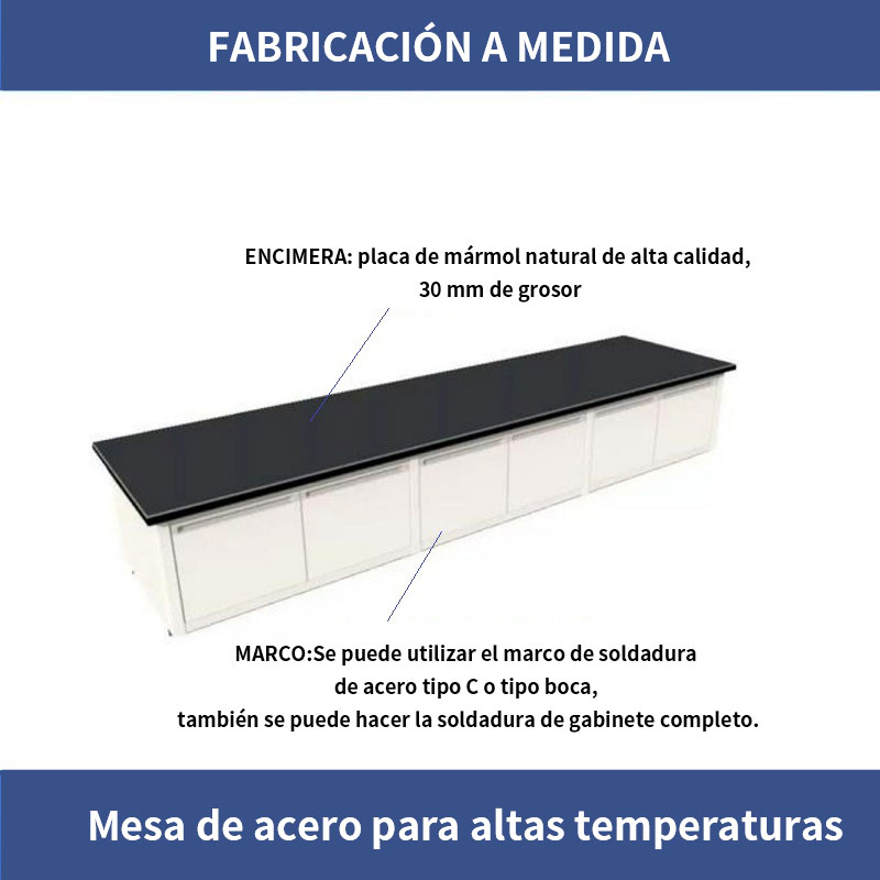 Mesa de acero para altas temperaturas