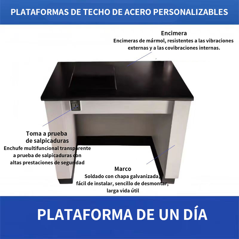 Plataforma superior totalmente de acero